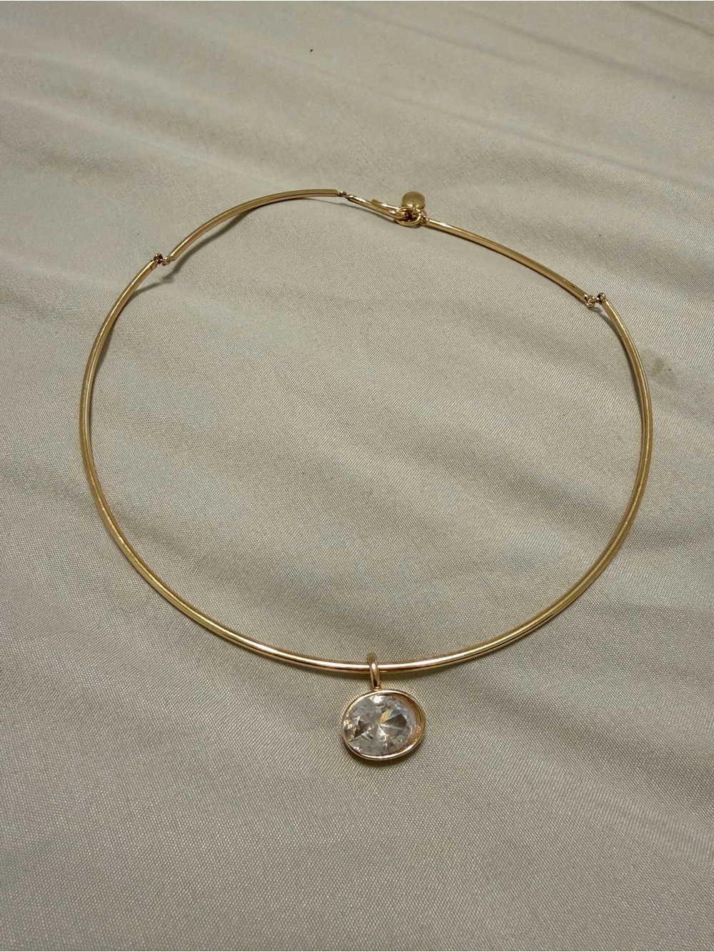 BaubleBar Gold Crystal Pendant Collar Necklace